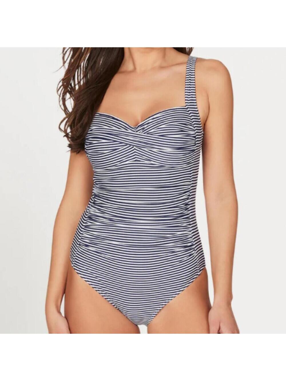 Nip Tuck Sorrento Stripe Joanne One Piece Swimsuit Multi Fit Cup Size 10